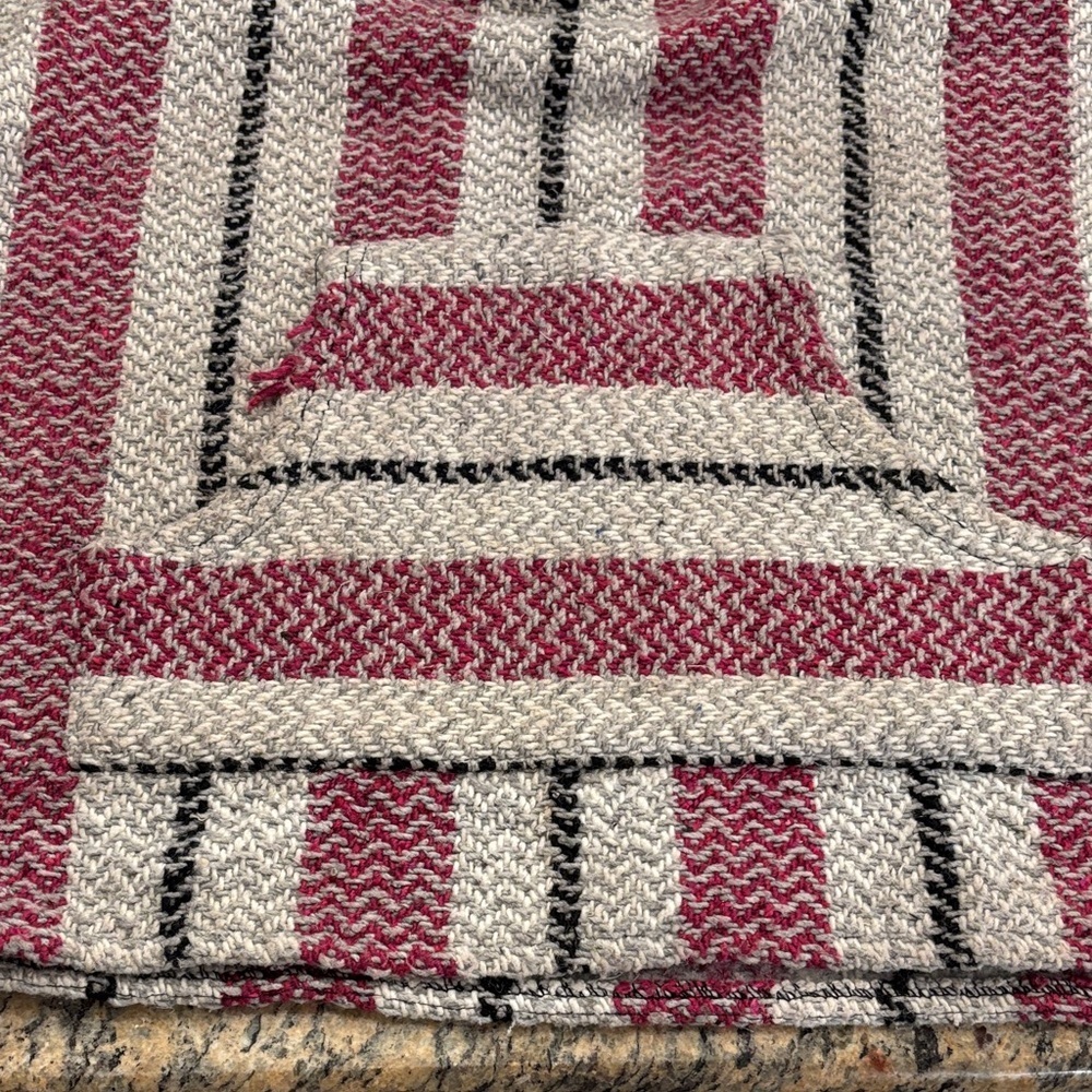 Baja Joe Striped Pinkish-Red and Gray Women's Hoodie - Picture 3 of 6